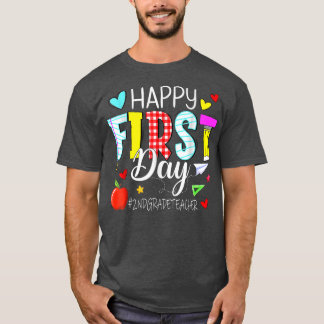 Lycklig första dag andra Klass-lärarinna Välkommen T Shirt