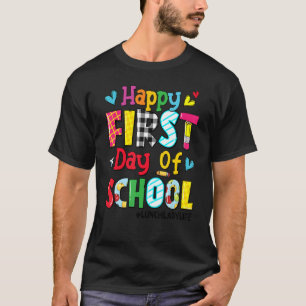 Lycklig första dag för skolavhopp Dam Life tillbak T Shirt