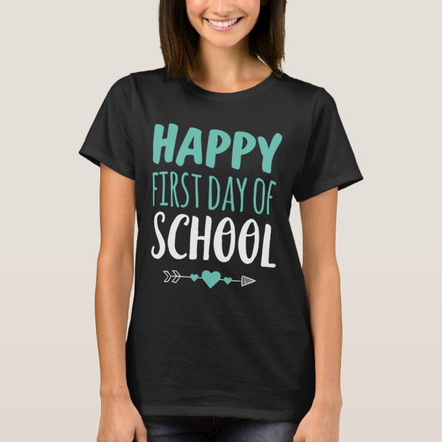 Lycklig första dag för skollärare i Student Arrow  T Shirt (Framsida)