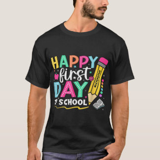 Lycklig första dag för skolpennlärarbarn t shirt