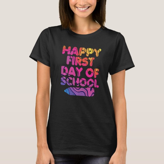 Lycklig första dag i Kindergarten Student Tea T Shirt (Framsida)