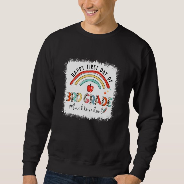 Lycklig första dagen av tredje Klassens regnbåge t Lång Ärmad Tröja (Framsida)
