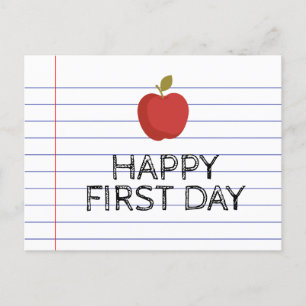 Lycklig första dagen Back to school Apple Teacher Vykort