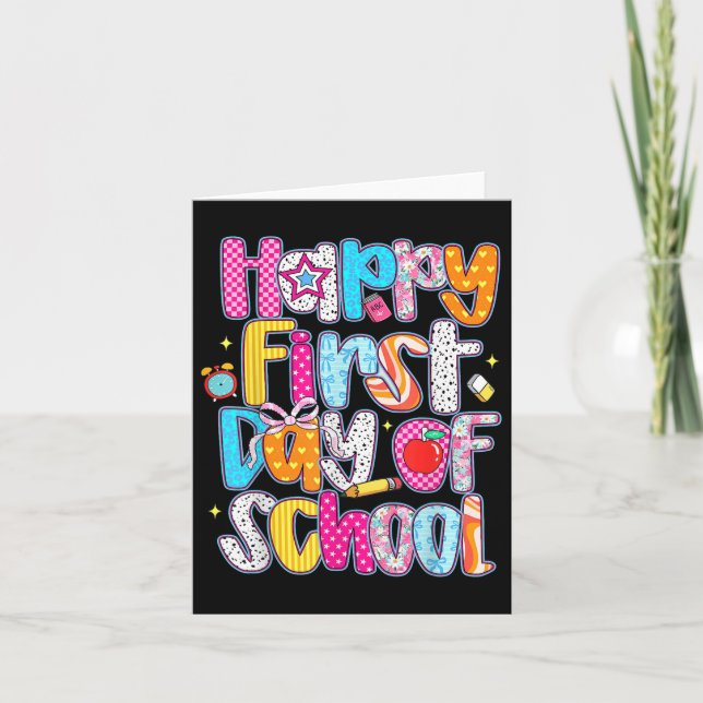 Lycklig första dagen för Back to school lärare Kort (Framsida)