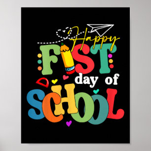 Lycklig första dagen för Back to school lärare Poster