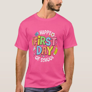 Lycklig första dagen för skollärarbojor - barn til t shirt