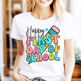 Lycklig första dagen för skollärartröja t shirt