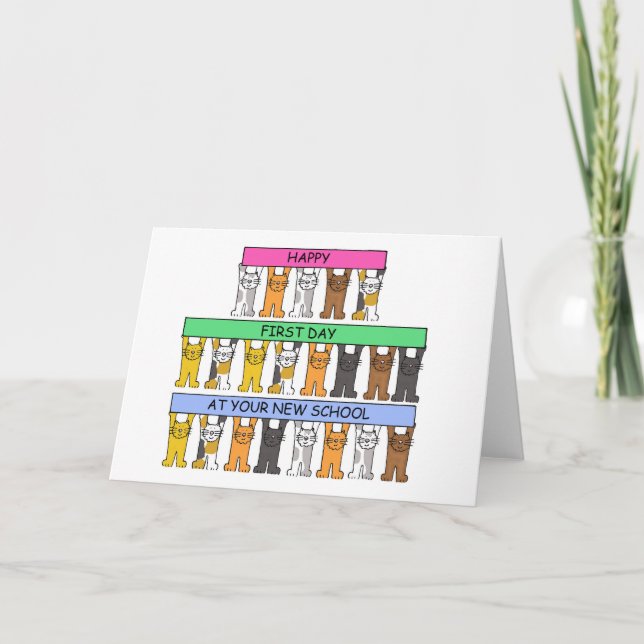 Lycklig första dagen i din nya skola kort (Framsida)
