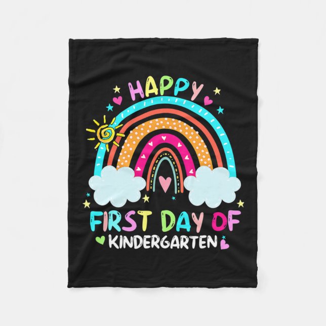 Lycklig första dagen i Kindergarten Back to school Fleecefilt (Framsidan)