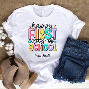 Lycklig första dagen i Personligen av skolan TShir T Shirt