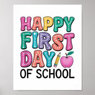 Lycklig första dagen i skolcute Back to school Tea Poster