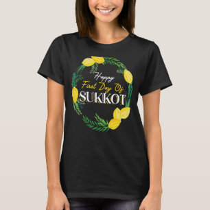 Lycklig första dagen i Sukkot Lulav Handflatan Isr T Shirt