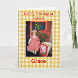 Lycklig första dagen på Skolans Grace-kort. Kort