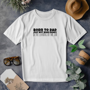 Lycklig första Far-dagen svart, vit brev humor T Shirt