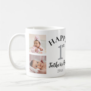 Lycklig första Fars dag 5-fotokollage Kaffemugg
