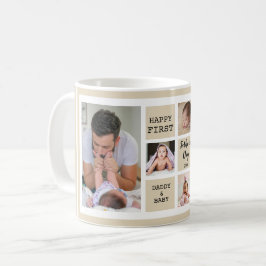 Lycklig första Fars dag 5-fotokollage Kaffemugg