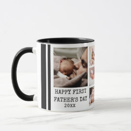 Lycklig första Fars dag 8 Fotokollage Black Mugg