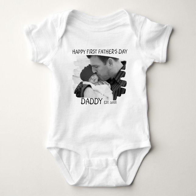 Lycklig första Fars dag, ny pappa och Baby foto T Shirt (Framsida)