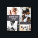 Lycklig Första Fars dag Nya pappa Pappa Canvastryck<br><div class="desc">Anpassa den här eleganta designade fotokollagen för "Bästa Pappa någonsin" och ge en vacker omslagen duk som han kan passa för evigt för att minnas denna speciella tid. Anpassa med dina familjefoller, foton på ungarna, paren, husdjur, pappa osv. Blocket med svarta tavlor som fångar typsnitt.. en Underbar första fars dag-gåva....</div>
