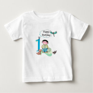 Lycklig första födelsedag, födelsedagspojke Jersey Tee
