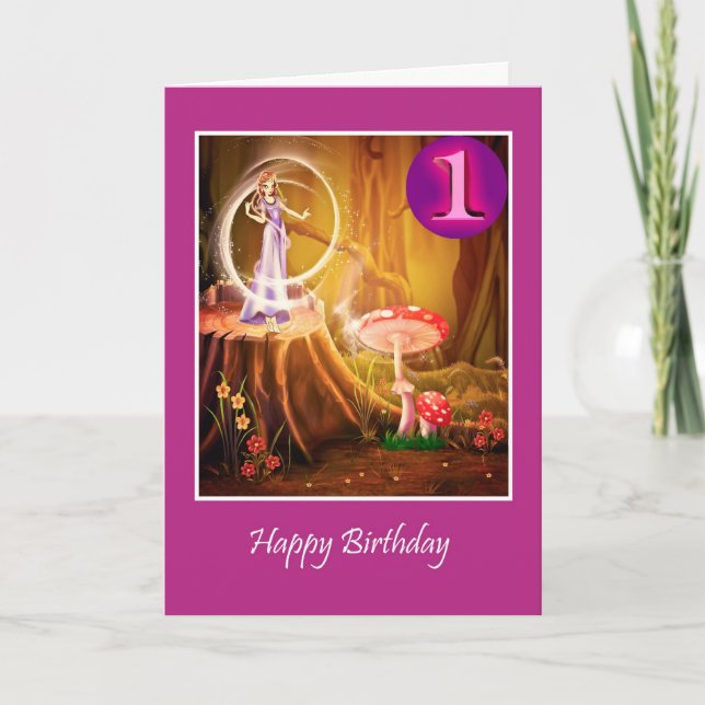 Lycklig första födelsedag för en flicka med mejeri kort (Framsida)