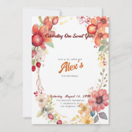 Lycklig första födelsedag! Första årsdagen Party Inbjudningar