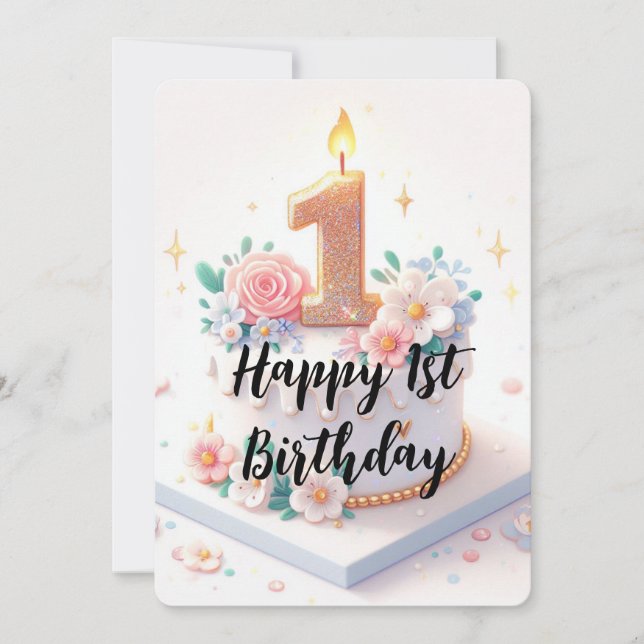 Lycklig första födelsedag julkort (Framsida)