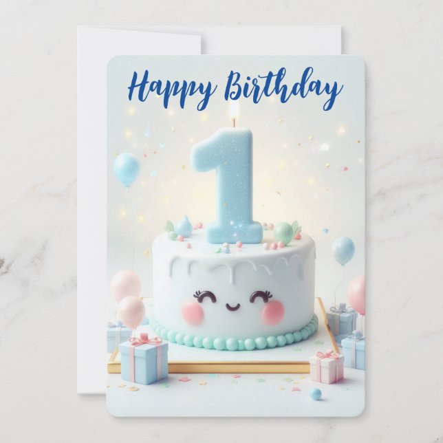 Lycklig första födelsedag julkort (Framsida)