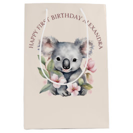 Lycklig första födelsedag: vattenfärg Koala