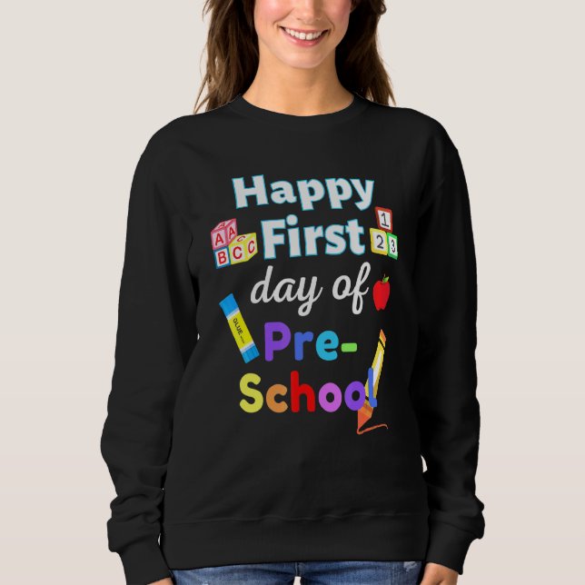Lycklig första förskoledag student-leker t shirt (Framsida)