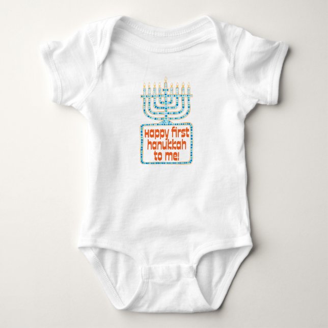 Lycklig första Hanukkah till mig babybära Tee (Framsida)