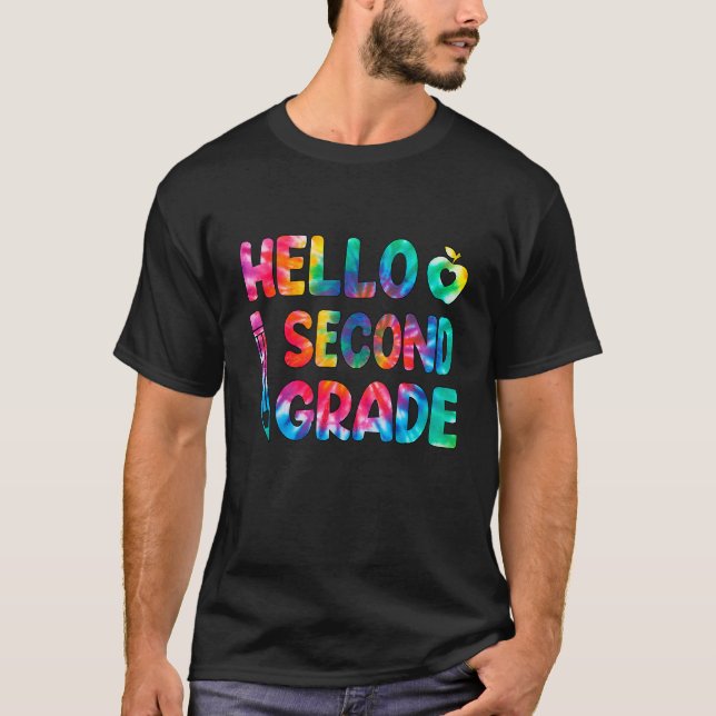 Lycklig första Hejen i skolan andra Klass D T Shirt (Framsida)
