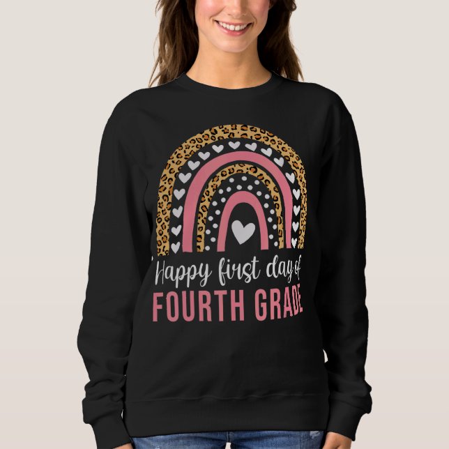 Lycklig första Hejens skoldag fjärde Boho Klass T Shirt (Framsida)