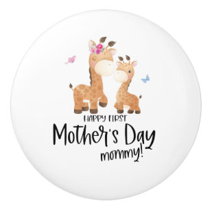 Lycklig första Mor-dagen 🦒 Giraffe + Butterflies Knopp