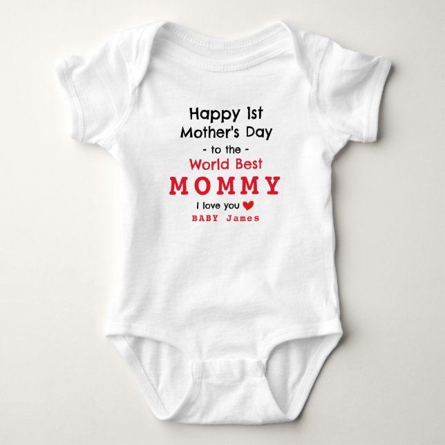 LYCKLIG FÖRSTA MORS DAG - ANPASSAD IT T SHIRT (Framsida)