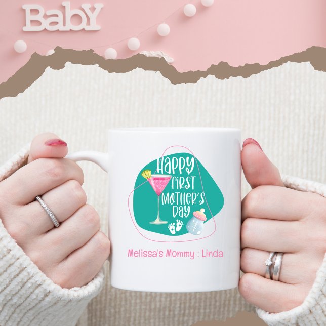Lycklig första Mors dag Cute Elegant Kaffemugg (Skapare uppladdad)