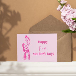 Lycklig första Mors dag - det är en tjej! Rosa Mam Vykort