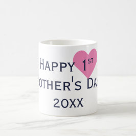 Lycklig första Mors dag-flottan och Bright-Rosa Mu Kaffemugg