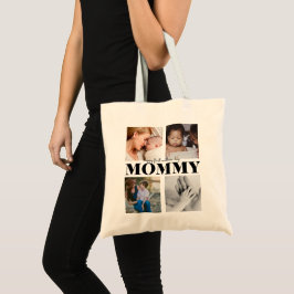 "lycklig första mors dag mamma" 4 foto tobag tygkasse