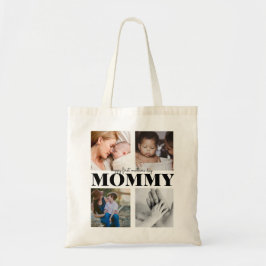 "lycklig första mors dag mamma" 4 foto tobag tygkasse