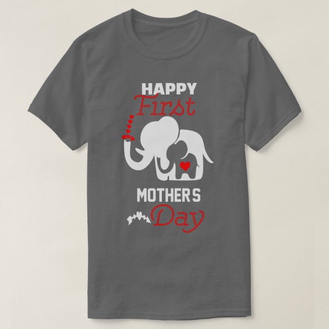 lycklig, första mors dag, ny mamma, unik gåva t shirt (Design framsida)