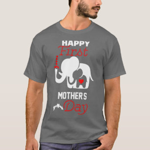 lycklig, första mors dag, ny mamma, unik gåva t shirt