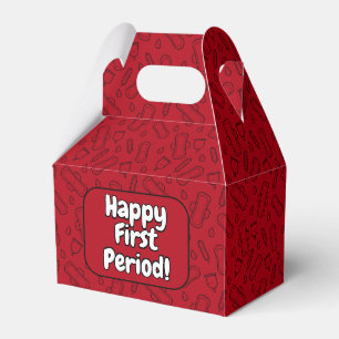 Lycklig första perioden Party Cute Red Tampon Pad Presentaskar