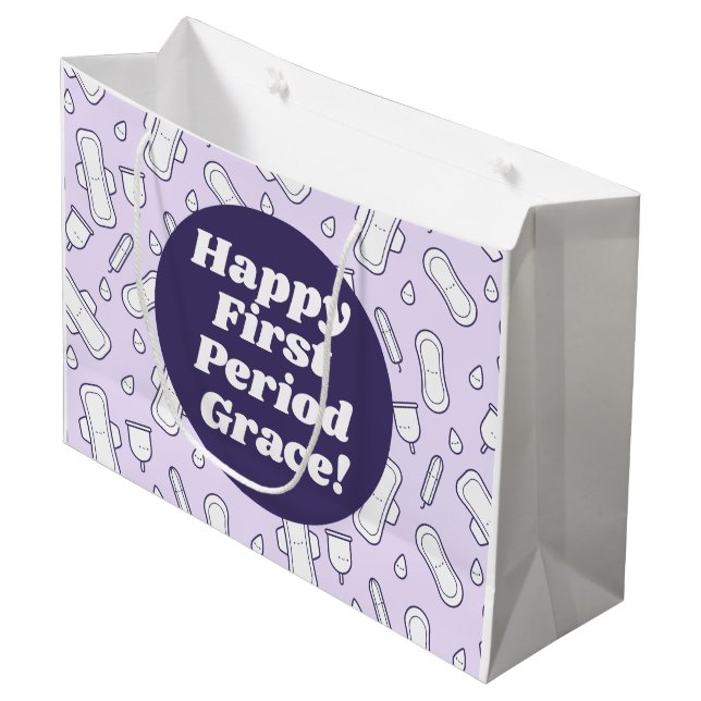 Lycklig första perioden Party Lila Cute Tampon Pad (Framsidan Vinklad)