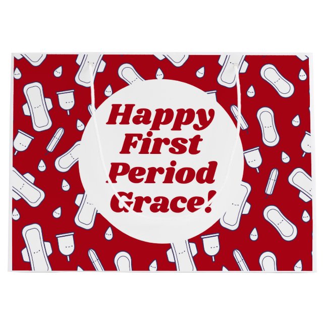 Lycklig Första perioden Party Mörk Red Tampon Pad (Framsidan)