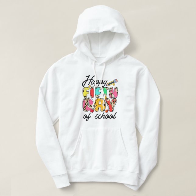lycklig första skoldag första regnbåge i klass hoodie (Design framsida)