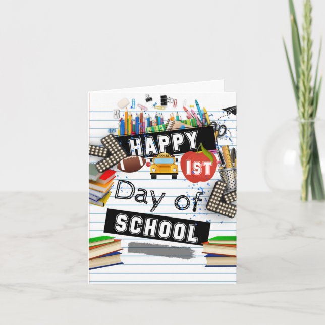 Lycklig första skoldag kort (Framsida)