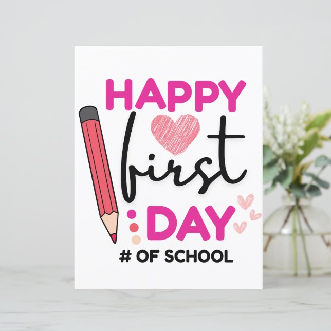 Lycklig första skoldagen, Cute Hearts (Stående Fram)