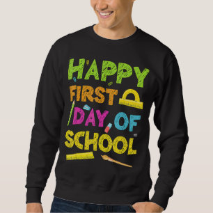 Lycklig första skoldagen i Back to school Lång Ärmad Tröja