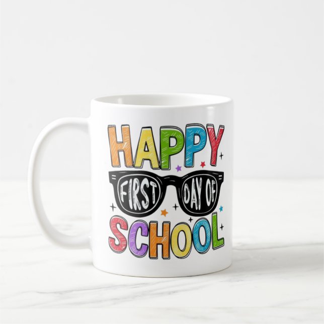 🌈 Lycklig första skoldagen Kaffemugg (Vänster)